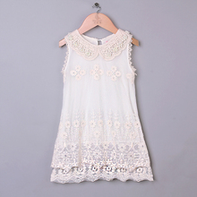 new aarival sleeveless princess Girl Lace Dress Embroidered Pearl girl vintage dresses for brithday high street