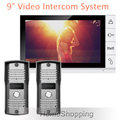 FREE SHIPPING Home Security 9 Color Screen Video Intercom Door phone System With 2 Night Vision