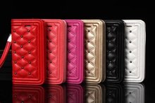 New Luxury Leather Fashion Tartan Design Case For iPhone 6 6g 4.7 inch With Wallet card Cover Bags handbag free shipping