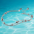 925 sterling silver anklets female sterling silver jewelry double transit beads pure real silver anklet