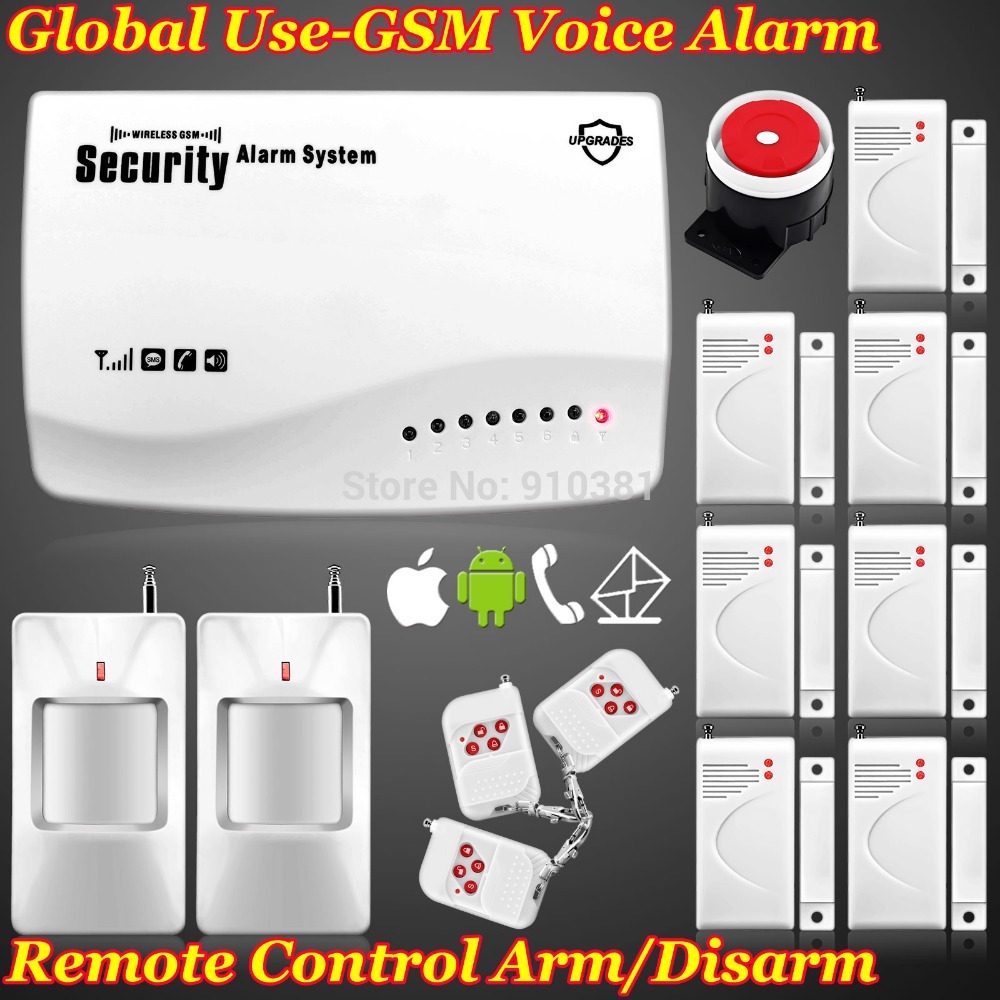 Free Shipping! Wireless 4band Home Burglar Voice Auto Dialer GSM Alarm Security System SMS remote control setting arm/disarm DIY