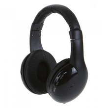 Black 5 in 1 Wireless Cordless Headphone Headset Earphone for PC TV Radio Wireless Headphone Gaming