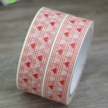2016 New 1x Red Colored Love Heart Symbol Tartan Japanese Washi Masking Tape Pegtinas Scrapbooking Decor Tape Adhesive Tape 10M