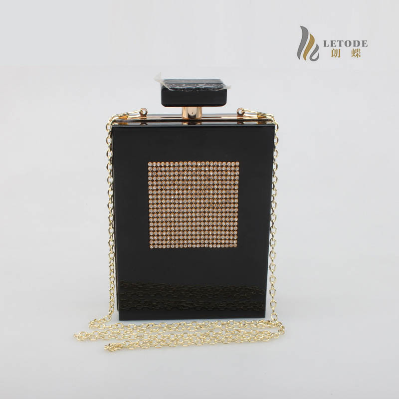 Hot Sell Fashion Perfume Bottle Shaped Bags Acrylic Box Clutch bag