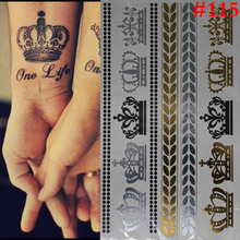 Hot women temporary tattoo flash tattoos body art Metal gold tattoo painting bod art leg disposable indian henna tatuagem tatoo