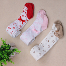 0 2 Years Baby Girl Tights Fall Fashion 100 Cotton Five Colors Dot Tights With Bowknot