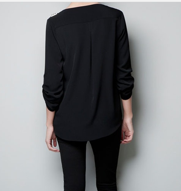     2014 chiffon  blusas femininas camisa         4xl ss14b010