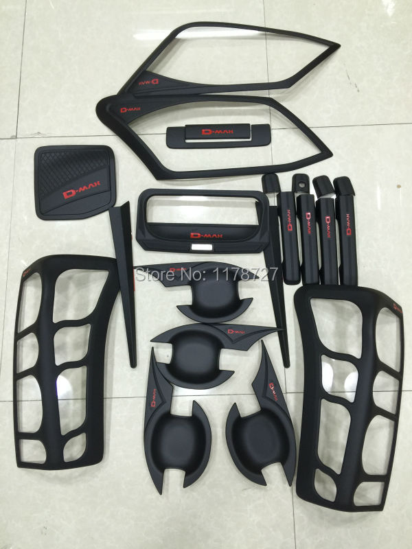 FREE SHIPING   ISUZU D-MAX front  tail lamp coer  Handle cover bowl cover rear trunk lid accessory accessories complete set