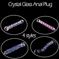 4 Styles Crystal Glass Transparent Penis Anal Plug Colorful Sex Toys For Couples Erotic Toys For