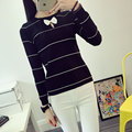 Winter Tops For Women 2016 High Quality Long Sleeve Bow Girls Ladies Cute Knit Cotton Women