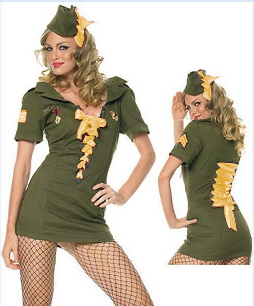 Sexy Womens Military Uniform Costumes Exotic Costumes Fantasy Cosplay Hallo...