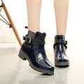 2016 Fashion Elastic Band Solid Women Rain Boot Waterproof Walking Outdoor Hunting Waterproof Shoes Ankle Martins