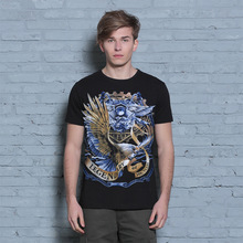 New O-Neck Men T-shirts Street Boy Fashion Eagle Printed 3D Cotton Tshirt Tops Tees 2016 Summer Mens Clothes MT-14105