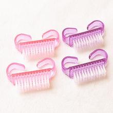 Trendy Nail Dust Brush Gel Nail Polish Finger Art Horn Shape Cleaner Plastic Manicure Pedicure Soft Small Cute Random Tool