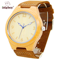 iBigboy Bamboo Wooden Men s Watch Natural Wood Quartz Women Wristwatch Leather Strap Fashion Watches Men