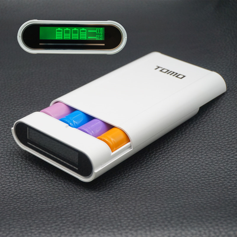 TOMO multi function power bank 18650 battery case 2A output 18650 charger DIY high capacity display
