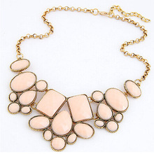 2015 New Arrival Fashion Jewelry Trendy Women Necklaces Pendants Link Chain Statement Necklace Resin Pendant For