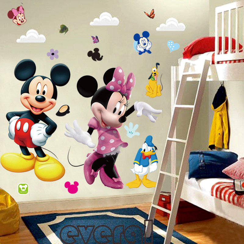 Mickey Mouse Minnie Vinyl Mural Wall Sticker Decals Kids Nursery Room Decor