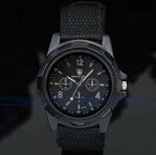Venta caliente marca de calidad bombardero ejército militar negro piloto correa de lona deportes hombres muchacho de cuarzo relojes de pulsera moda