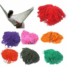Free Shipping Outdoor Furniture 280*80cm Single Hammock Hanging Bed Garden Swing Hamaca Army Nylon Hang Mesh Net Hammock