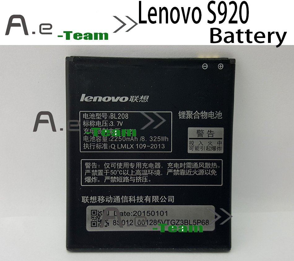 Lenovo s920 battery Original 2250mAh BL208 Battery Replacement for Lenovo S920 smartphone Free Shipping