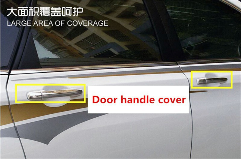 Car auto accessories Door Handle Cover Trim for Toyota Corolla RAV4 Vios with a keyhole stainless steel 8pcs per set (6)