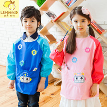 Baby Girl Boy Waterproof Long Sleeve Art Apron Cartoon Smock Bib Burp Cloths Children Feeding Eating Smock Drawing Cooking Apron