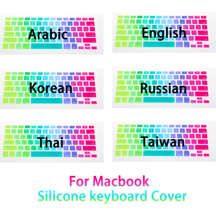 US EU UK rainbow silicon font b keyboard b font font b cover b font for