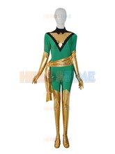 Jean Grey Deep Green Phoenix X-men Superhero Costume spandex female halloween cosplay X-Men costumes hot sale