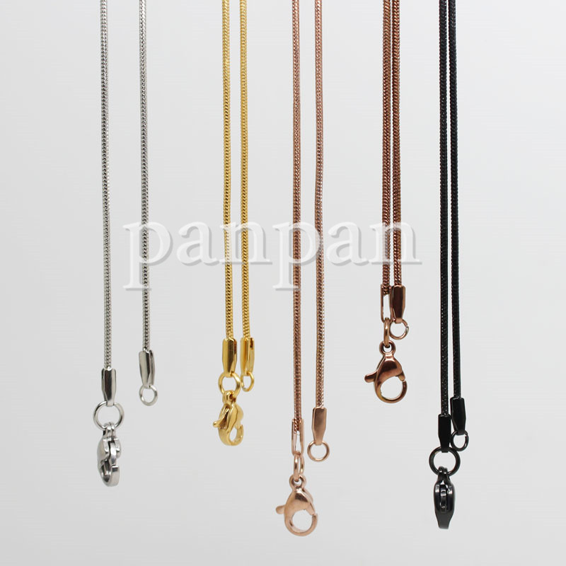 Panpan 20 snake nacklace chain for floating locket pendant jewelry stainless steel snakes for floating lockets