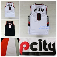 New Super Star rip city Portland #0 Damian Lillard white black jersey  Rev 30 Embroidery Lgos Basketball jersey Free Shipping