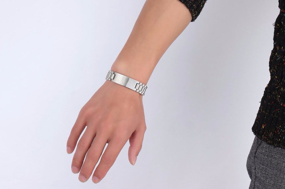Mens bracelets Free  Stainless Steel Designer Made Scratch Resistant Id Bracelet Edelstahl Armband Men Jewelry silver 12