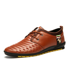 Fashion Summer Men Casual Shoes Breathable Men Shoes Leather Casual Summer Shoes Men Outdoor Horse Logo