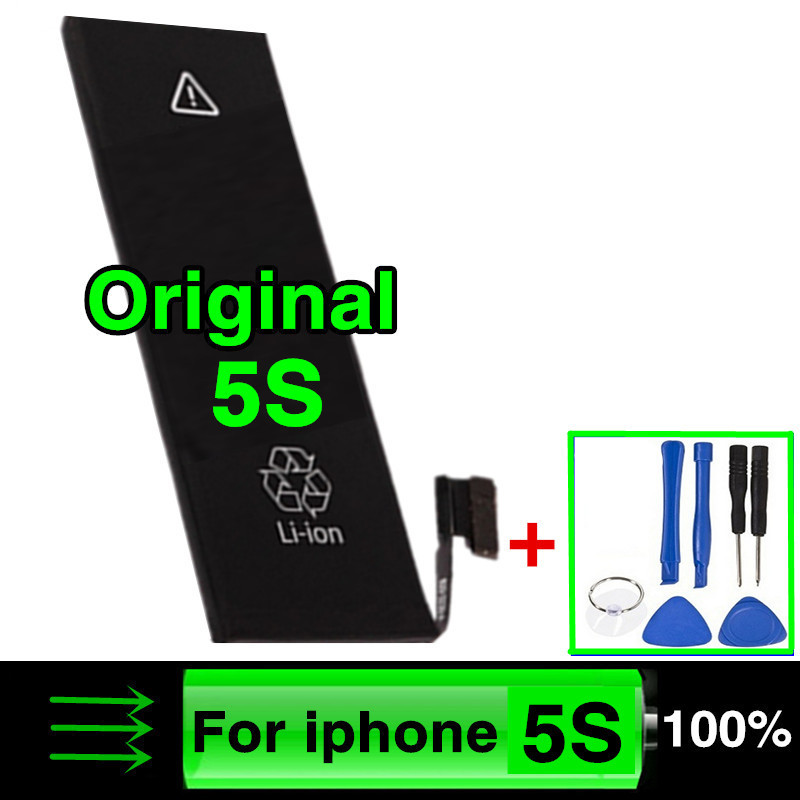 100 Original Battery For iPhone5s For iPhone 5s phone 1560mAh Replacement Built in lithium Li ion