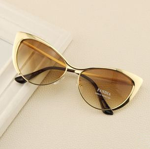 Fashion Metal Super Cute Sun glasses Cat eyes Women Sunglasses Designer High Quality Vintage Retro Glasses