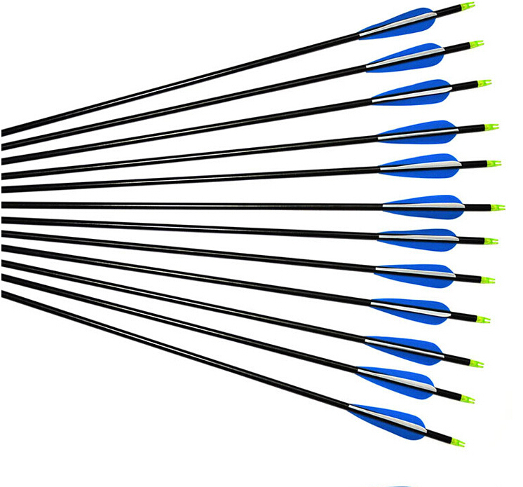 20pcs pack 8 7 mm diameter is 80 cm longSteel Point Fiberglass Hunting Arrows for Compound