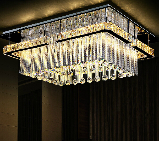 Chandelier Ceiling Mounting Promotion-Shop For Promotional new rectangular LED crysal chandelier ceiling mounted crystal light foyer chandeliers, promotion sales - Chandelier Ceiling Mounting Promotion-Shop For Promotional