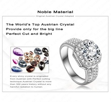 2015 New Trendy Ring Platinum Plated Square Shape Micro Pave AAA Cubic Zircon Brand Ring For