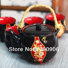 Free shipping black China classical ceramic tea set 
