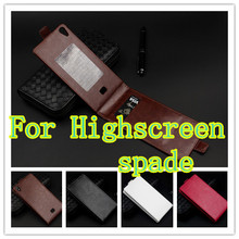 100Pcs For Highscreen spade case Luxury Leather Flip Up and Down Leather case For Highscreen spade Cover Case With Card Slot