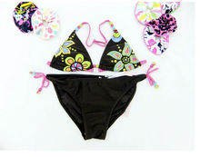 Girls bikini set biquini infantil New Fashion red brown girl swimwear kids lovely two pieces swimsuit