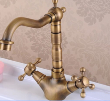 hot sale Antique Bronze Finish 360 Degree Swivel Brass bathroom Sink Mixer Bath& kitchen taps Faucet