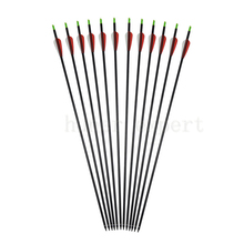 adult or youth archery bow targeting 500 spine practice carbon arrow 30.5” with 3” arrow vane 12pcs