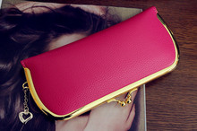 Free shipping new arrival fashion women long style wallet gold metal hasp buckle wallet PU leather