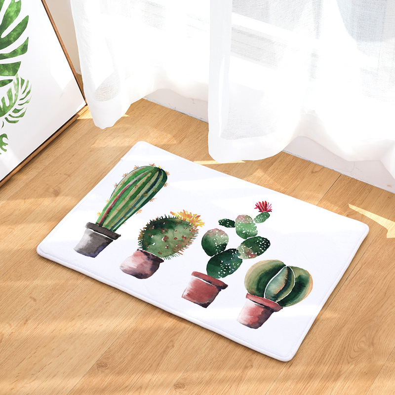 Alfombras de bienvenida de franela de Cactus para puerta Delantera