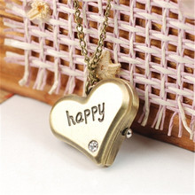 For Gift Cute Five-pointed star Happy Pocket Watch Women Long Chain Fashion Fob&Pocket Watches Men&Women Watch Gift CC0514