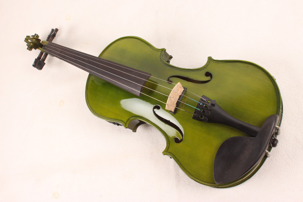 4 String 4/4 New Electric Acoustic Violin dark green color 1 2541in
