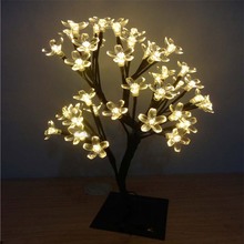 1.2m 96 LED Cristmas Cherry Flower Tree Lights Night Lights Table Lamps Garland for Home Indoor Outdoor Fairy Wedding Decoration