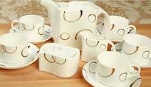 Coffee set fashion bone china coffee sets high quality coffee cup and saucer set 15 pieces tea sets wedding gift