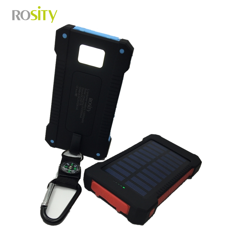 ROSITY New Portable Waterproof Solar Power Bank 10000mah Dual-USB Solar Battery Charger powerbank for All Phone ROSITY New Portable Waterproof Solar Power Bank 10000mah Dual-USB Solar Battery Charger powerbank for All Phone